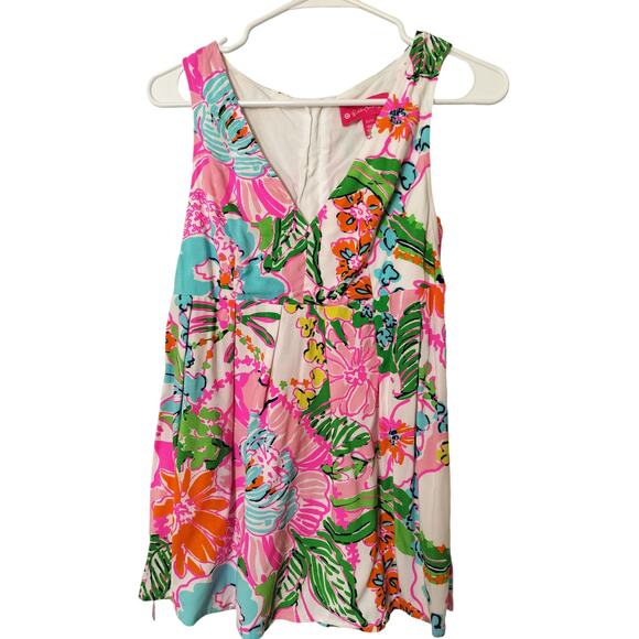 Lilly Pulitzer fot target floral multicolor V-ncek sleeveles tank top size XS - Picture 2 of 11